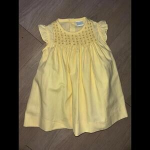 Edgehill Dress baby 6m yellow smocked flutter sleeve